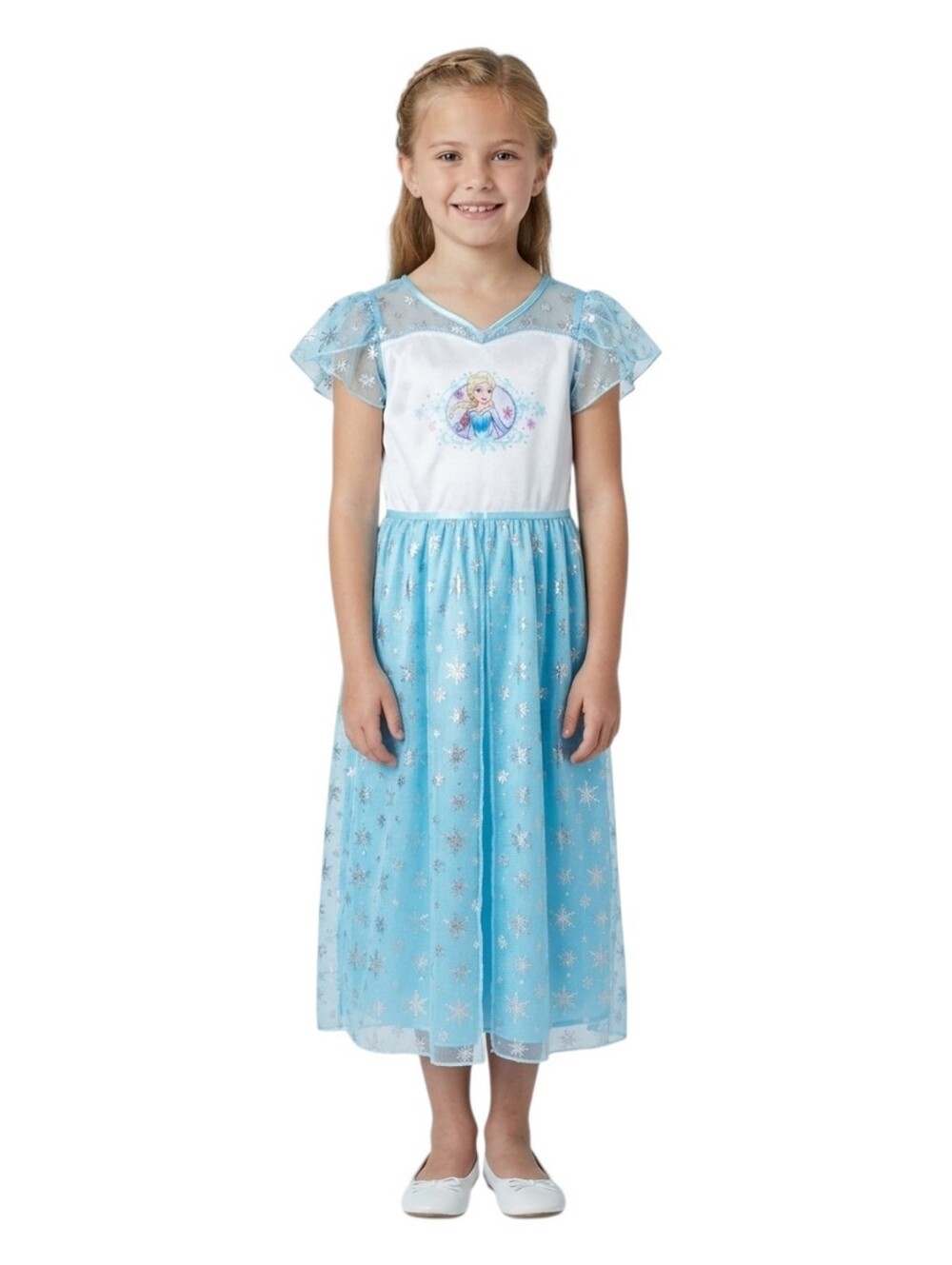 Disney Frozen Elsa Girls Fantasy Nightgown Dress - Size 8 NWT